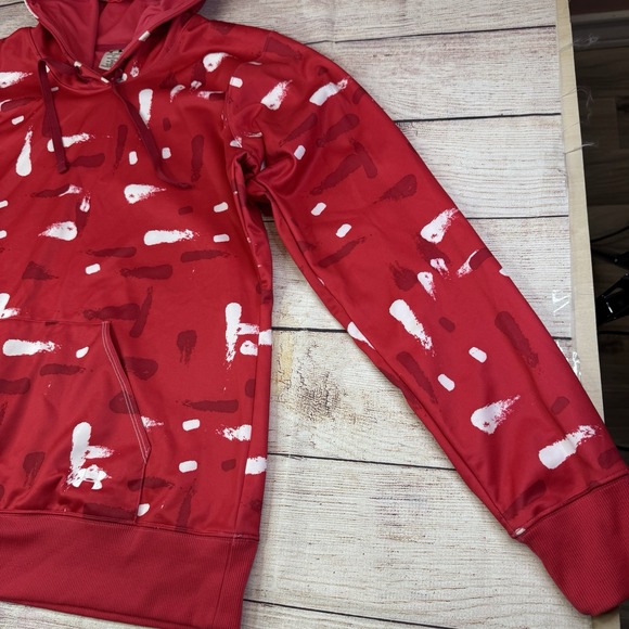 Under Armour Red Paint‎ Splatter Hoodie Men's Medium - Picture 3 of 9